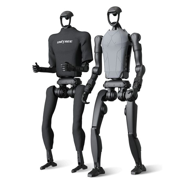 Unitree H1 (left) and H1-2 (right) — Hangzhou-based Unitree Robotics two legs